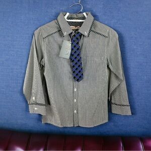 🎁nwt Deux Par Deux Boys Shirt and Tie Set Size 10🎁